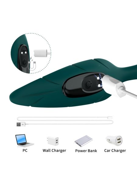 Wielofunkcyjny wibrator dyskretny masażer Leaf Green - 7